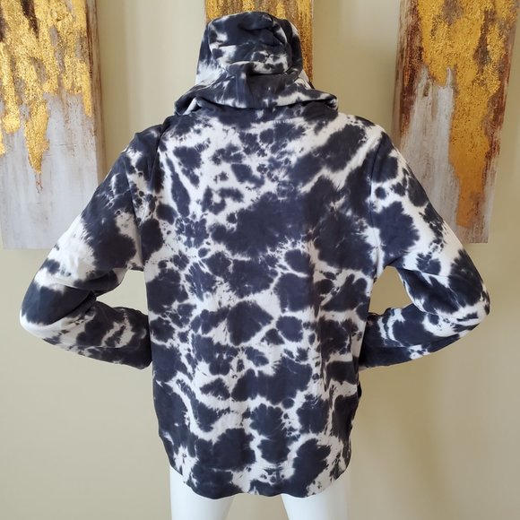 Wonder Nation Tie Dye Black & White Ribbed Hem Hoodie SZ XL (14-16) - Picture 5 of 9